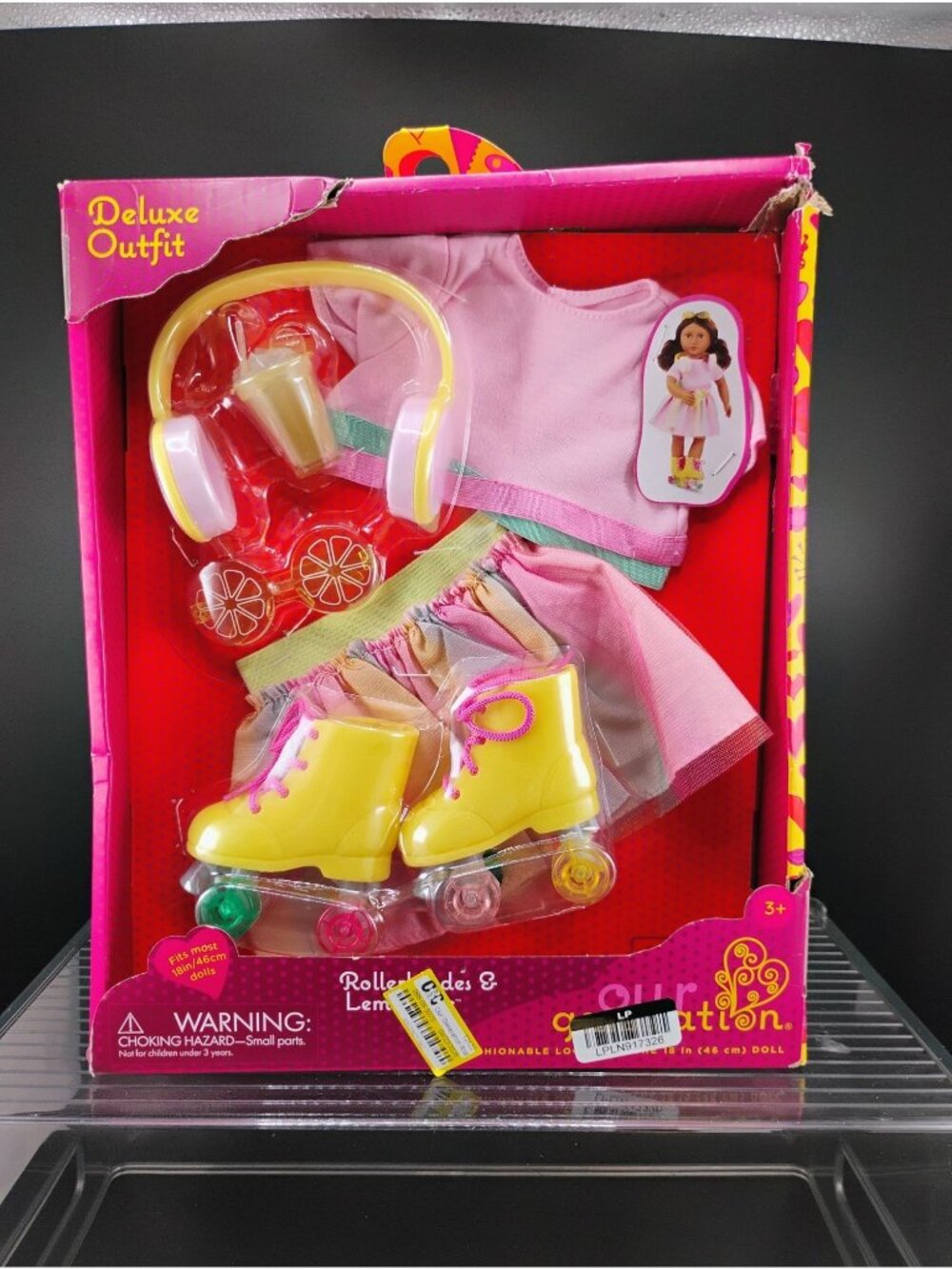 Our Generation Deluxe Outfit Rollerblades & Lemonade Doll Set